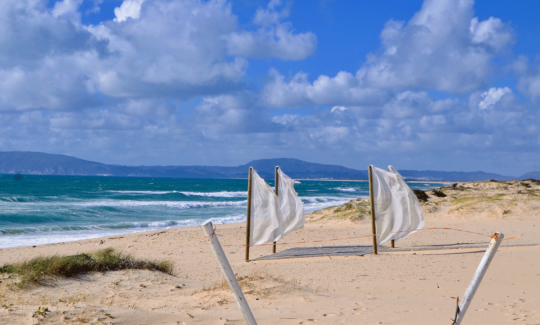 White flags on Comporta beach